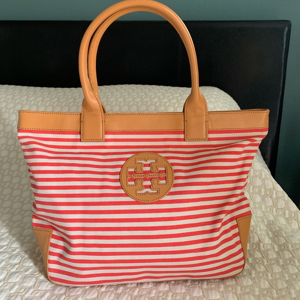 Tory Burch Striped Tote Bag